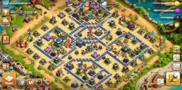 COC222 Maxed TH13 Heroes Gear + BH9 